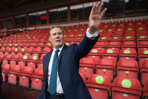 Labour leader Sir Keir Starmer during a visit to Walsall FC's Banks's Stadium. Photo: Stefan Rousseau/PA Wire.