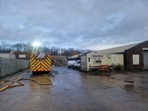 Supporting image for story: 'Progress is being made' - Fire service remain on scene tackling late-night industrial fire in Wolverhampton
