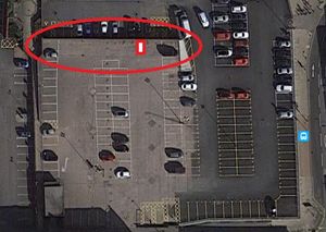 Wolverhampton council issued this image with, circled in red, the bays which were removed last year. The authority says this area now forms part of the 'roadway' around the car park