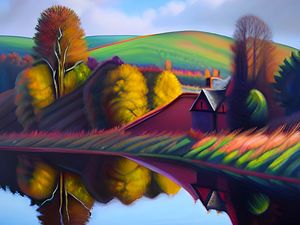 This is how the AI viewed Shropshire as an oil painting.