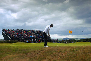 In action on the fifth hole during The Open at St Andrews this summer where Chesters came tied 12th.