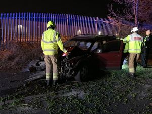 Fire crews attended the scene. Pic: @WMFSHadenCross