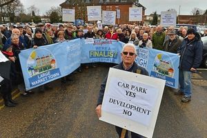 Protests were held against the development