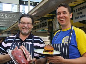 Supporting image for story: Burger chef cooks up a storm at market