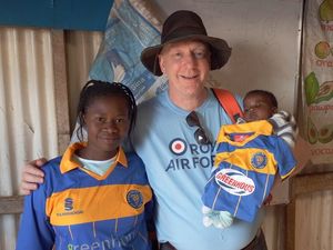 Supporting image for story: RAF Shawbury team delivers football kits to children in Africa
