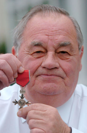 Donald Sharp with his MBE