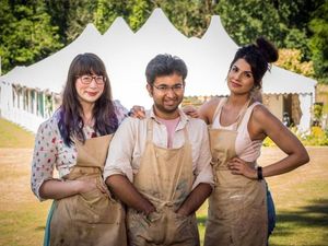Bake off winner Rahul with fellow finalists Kim-Joy (left) and Ruby