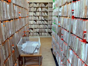 GP surgery filing shelves