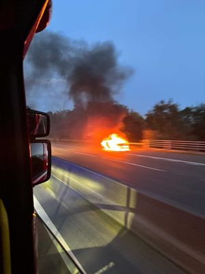The fire on the M54 (Picture Wellington Fire Station)