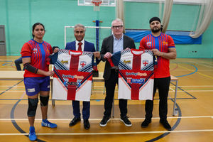 Athira Sunil (England Women’s captain), Ashok Das (President, World Kabaddi), Richard Parker (Mayor of the West Midlands) and Hardeep Singh (England Men’s captain). PIC: West Midlands Growth Company