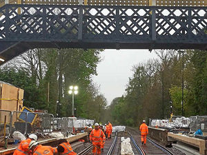 Supporting image for story: No rest for the workers – replacing listed Albrighton railway bridge well under way