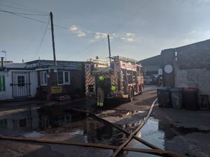 Firefighters pumped water to tackle the blaze