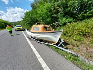 Boat found abandoned at the side of the road