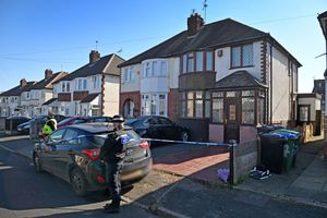 Police in Swan Crescent on Monday evening