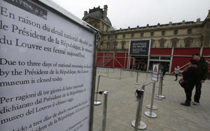 The Louvre was one of many attractions closed in Paris