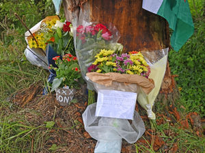 Supporting image for story: 'Forever in our hearts': Tributes left at crash scene near Penkridge where two teenagers died