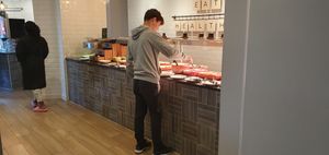 Plenty of people were up early and ready for breakfast