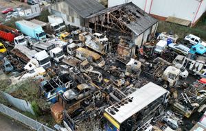 The aftermath of the fire at Ideal Works scrapyard, Halesowen.