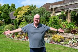 John Massey in his garden in Kingswinford, West Midlands.