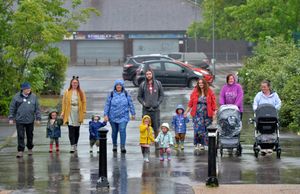 Youngsters from Stirchley Stay & Play taking part in 'Barnardo's Big Toddle' event.