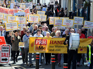 Supporting image for story: 1,000 march in support of Telford's Princess Royal Hospital - as it happened