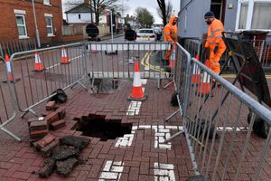 A huge hole has opened up along All Saints Road, Wolverhampton.