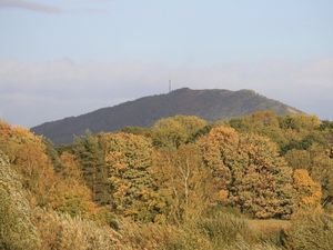 The mast on top of the Wrekin is visible for miles around