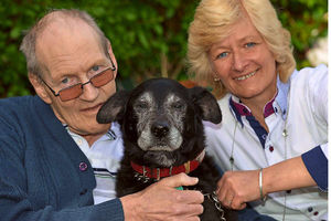 Gordon Mill of Warstones, with Ghillie, and neighbour Claudia Tarbuck who saved the 15-year-old dog from rottweilers