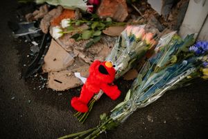 Tributes at the scene of the crash on Brownhills High Street