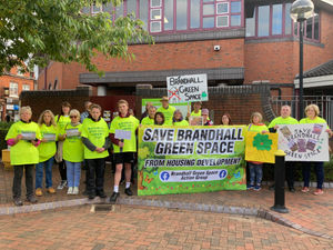 Green belt campaigners outside Sandwell Council
