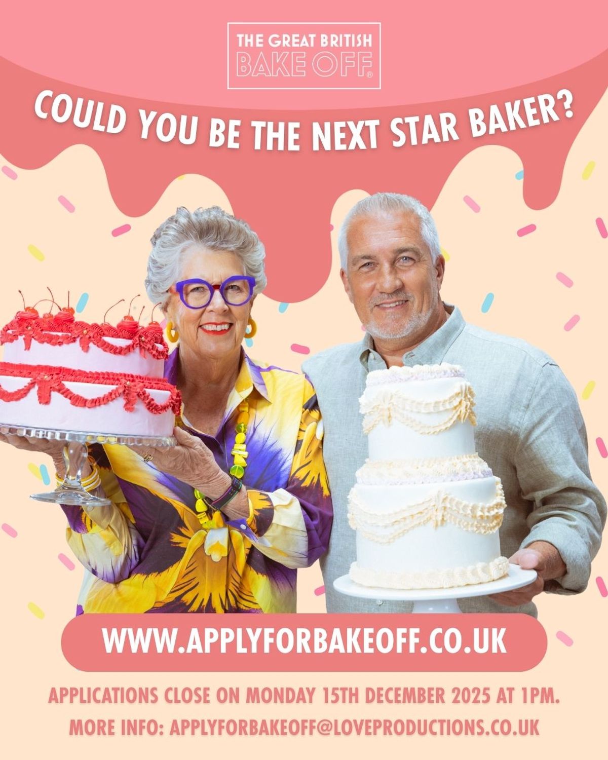 The Great British Bake Off is back in 2026! Heres how you can apply