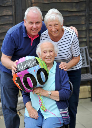Marjorie celebrated her birthday with her son Stephen and daughter Shelagh
