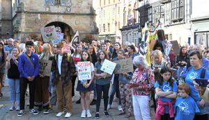 Extinction Rebellion protest in Shrewsbury's Market Square