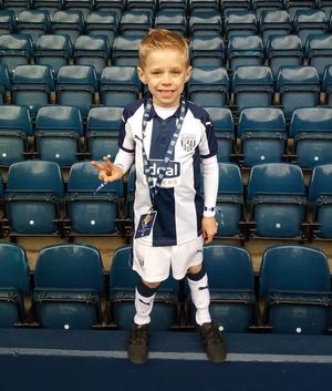 Baggies mascot Lewis during his day at The Hawthorns