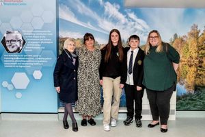 Pete's family stood in front of the mural erected in his honour