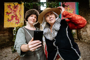 Ludlow Medieval Christmas Fayre has been held at Ludlow Castle for the last 21 years but this year it will be going online. In Picture L>R: Organisers Abi Dakin and Prue Dakin