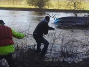 Supporting image for story: Watch: Boat rescued from tree in Ironbridge