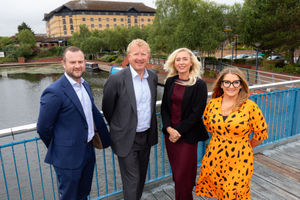 L-R: Samuel Pedley, Tim Lang, Lucy Harrold and Emma Chater from mfg Solicitors which has just unveiled its new office at The Waterfront, Brierley Hill. Picture by Shaun Fellows / Shine Pix Ltd
