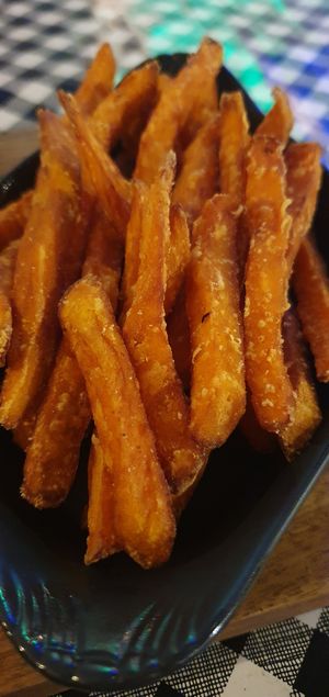 The Sweet Potato fries add a nice change of flavour to the steak