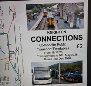 The public transport information leaflet for Knighton