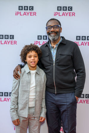 Cole Martin takes in the red carpet with Sir Lenny Henry. Photo: BBC