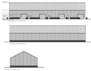 Elevation plans for the new industrial units  