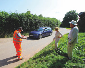 Residents talking to the organisers