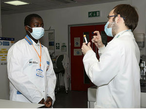 Supporting image for story: Wolverhampton teenager is shown around labs as part of Harvey's Gang initiative