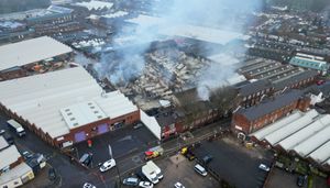 Fresh images at the scene of the huge fire off Upper Villiers Street, Wolverhampton.