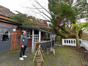 Supporting image for story: Tree smashes into pub as punters eat lunch during Storm Franklin