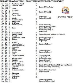 Market Drayton's fixtures
