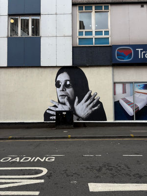 The mural Dudley artist Dion Kitson created on Broad Street to Ozzy Osbourne