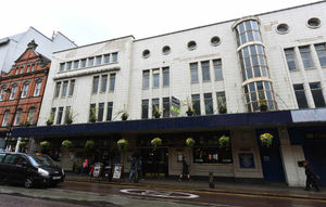Outside the former Co-operative store above the Moon Under Water pub in Lichfield Street