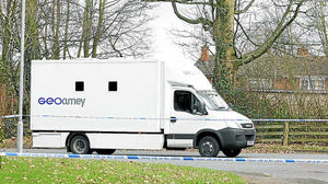 The prison van at the scene after Anslow escaped